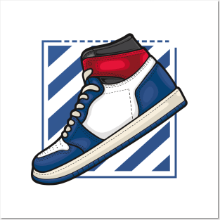 AJ 1 High Union Storm Blue Sneaker Posters and Art